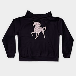 Rose Pink Faux Glitter Magical Unicorn Kids Hoodie